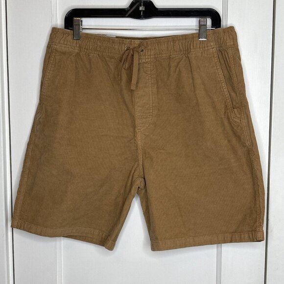 PrAna Canyon Camp Short Earthbound Mens Large/7" Corduroy Elastic Waist Drawcord - Picture 2 of 6